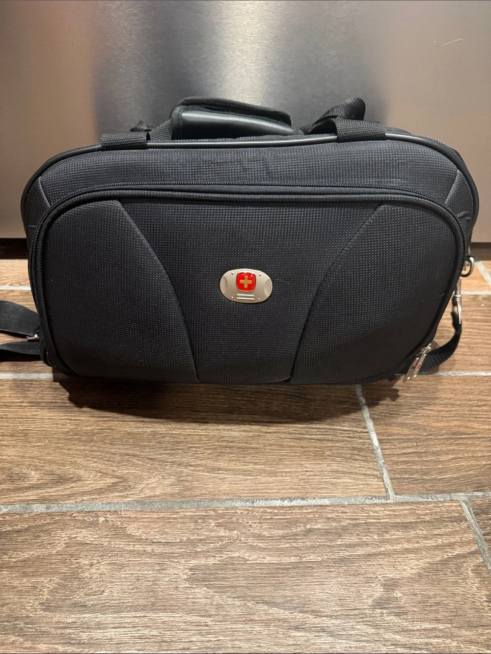 Black Laptop Messenger Bag with Padded Compartment